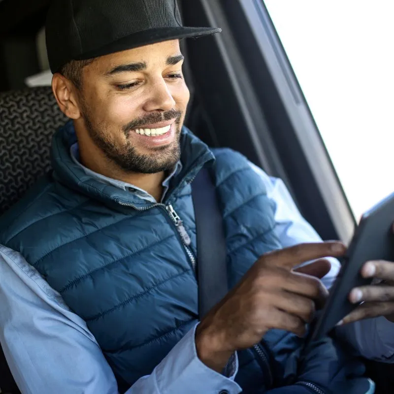 Driver arranging short-term liability before picking up truck